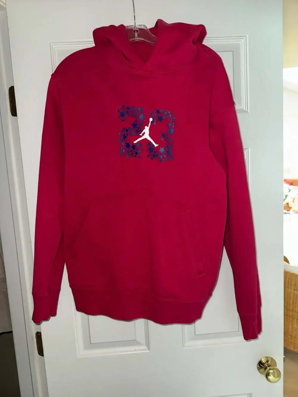 Jordan Men's Red Fleece Pullover Hoodie with 23 Star Logo